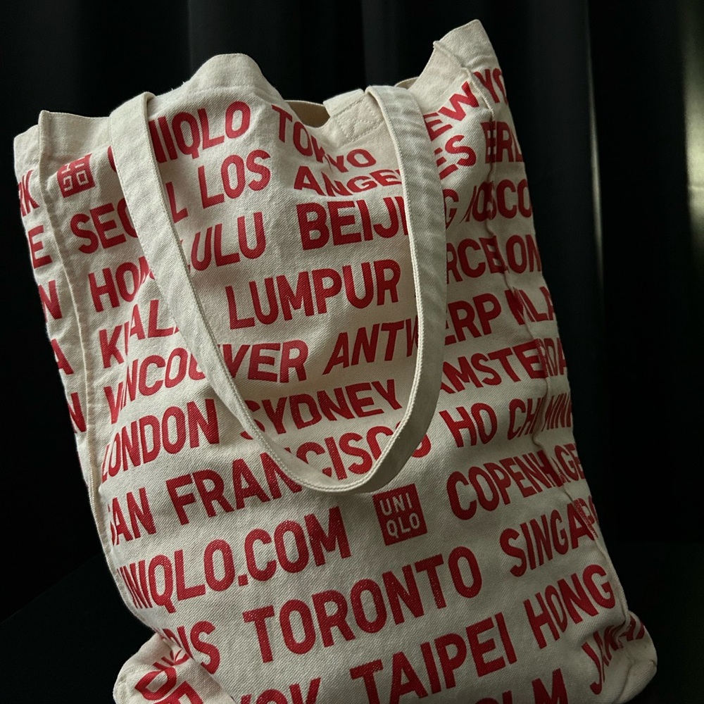 Uniqlo Graphic Red and White Tote Bag